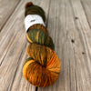 Captain Redhead's Autumn, orange green gold hand dyed sock yarn, Treasured Toes Sock Yarn, OOAK