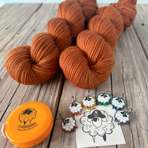 Cable Cowl Knitting Kit, Organic Merino Sport Treasures Yarn