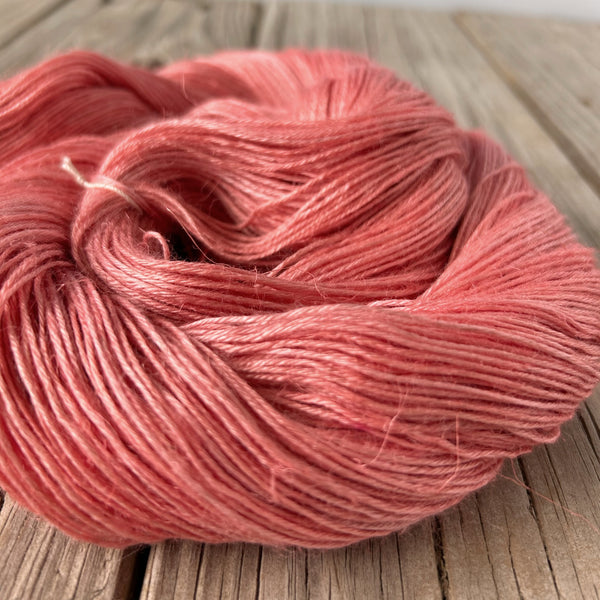 Coral Reef, pink orange Bamboo Linen Treasures Yarn, Fingering Weight Yarn