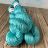 Kiss From A Mermaid, teal Bamboo Linen Treasures Yarn, Fingering Weight Yarn