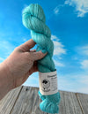 Kiss From A Mermaid, teal Bamboo Linen Treasures Yarn, Fingering Weight Yarn