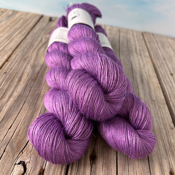 Orchid Island, purple Bamboo Linen Treasures Yarn, Fingering Weight Yarn