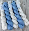 Powder Blues, light baby blue Bamboo Linen Treasures Yarn, Fingering Weight Yarn