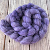 Blue Violet Polwarth Wool Yak Combed Top, hand dyed luxury spinning fiber, non super wash wool