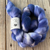 Blue and Cream Targhee Wool Combed Top, hand dyed luxury spinning fiber, non super wash wool