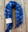 Royal Blue Targhee Wool Combed Top, hand dyed luxury spinning fiber, non super wash wool