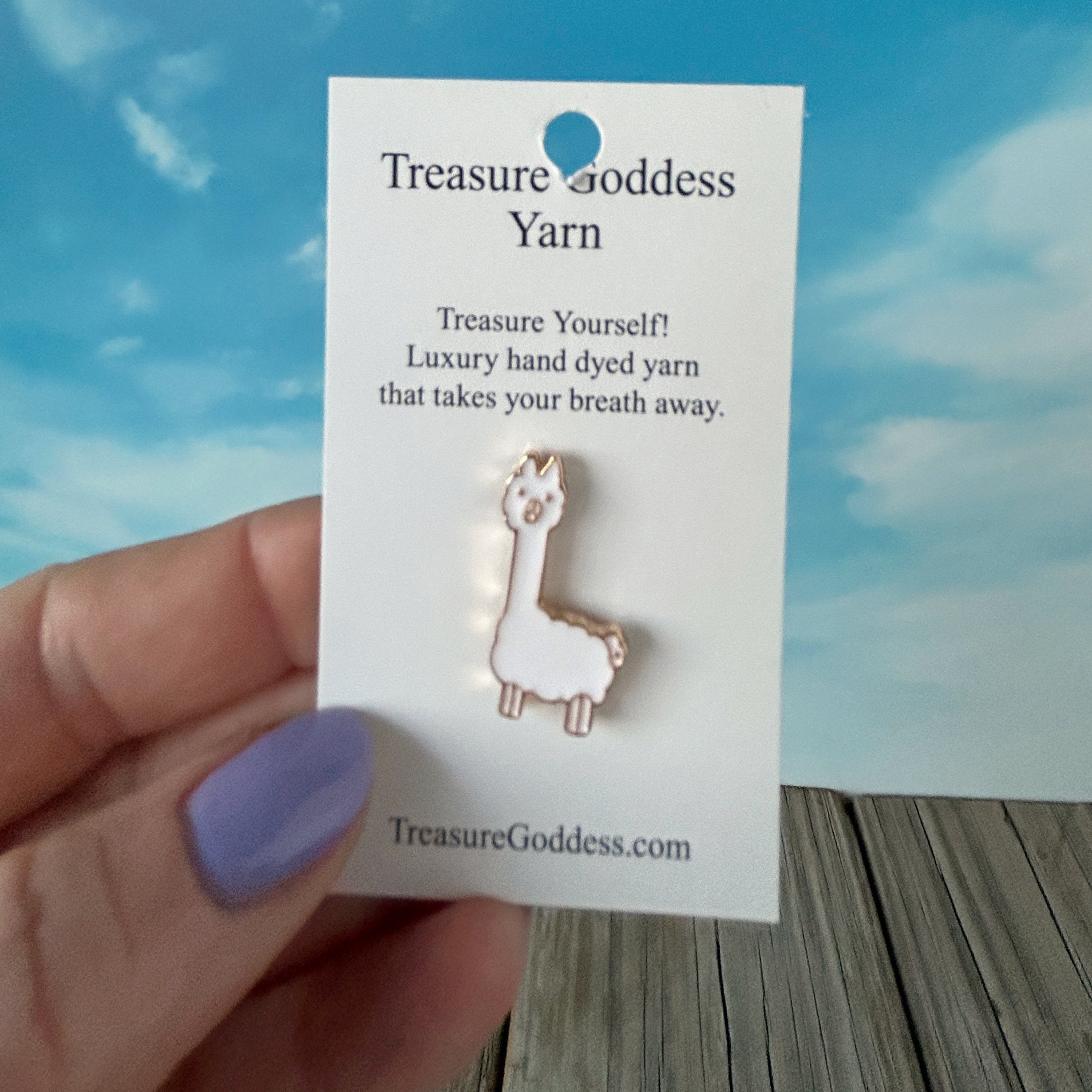 Enamel Pin | Planet Alpaca - White
