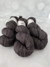 Gunpowder, Treasured Yak Toes Sock Yarn, dark charcoal gray yarn