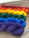 Rainbow Shawl Knitting Kit, Gradient Sock Yarn Mini Skein Set