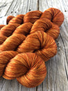 Copper Cove, Rust Copper Orange, Pure Silk Riches Yarn, Fingering Weight Yarn