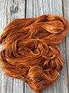 Copper Cove, Rust Copper Orange, Pure Silk Riches Yarn, Fingering Weight Yarn