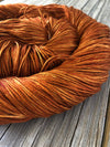 Copper Cove, Rust Copper Orange, Pure Silk Riches Yarn, Fingering Weight Yarn