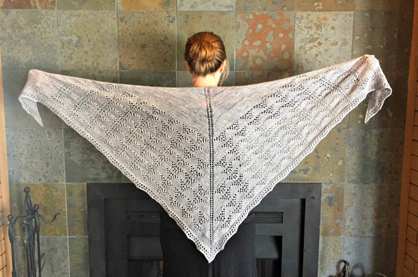 PDF Ocean in the Moonlight Lace Shawl Knitting Pattern Lace Yarn Digital Download silver gray grey merino silk shawl pattern treasuregoddess