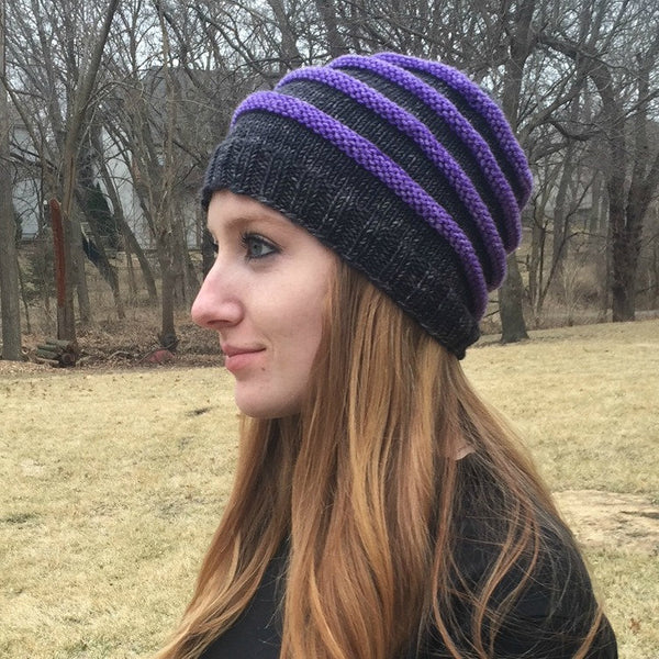 PDF Sail the Seas Slouch Hat Knitting Pattern PDF Digital Download treasuregoddess DK Yarn Sport Superwash Merino Wool ridged ribbing toque