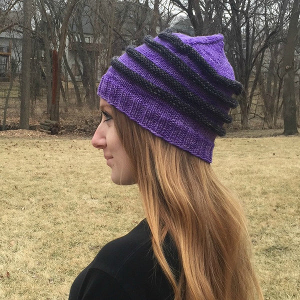 PDF Sail the Seas Slouch Hat Knitting Pattern PDF Digital Download treasuregoddess DK Yarn Sport Superwash Merino Wool ridged ribbing toque