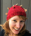 Wine Cork Hat Knitting Pattern handspun PDF bulky yarn hat pattern Digital Download Rose Burgandy Merlot cabernet yarn wine cork diy