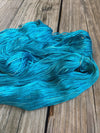 Hand Dyed Silk Yarn, turquoise teal, Mermaid's Curse, fingering weight yarn, mulberry silk
