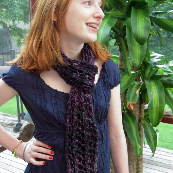 PDF Luau Scarf Handspun art yarn knitting pattern download by TreasureGoddess artyarn SELL items knit from this