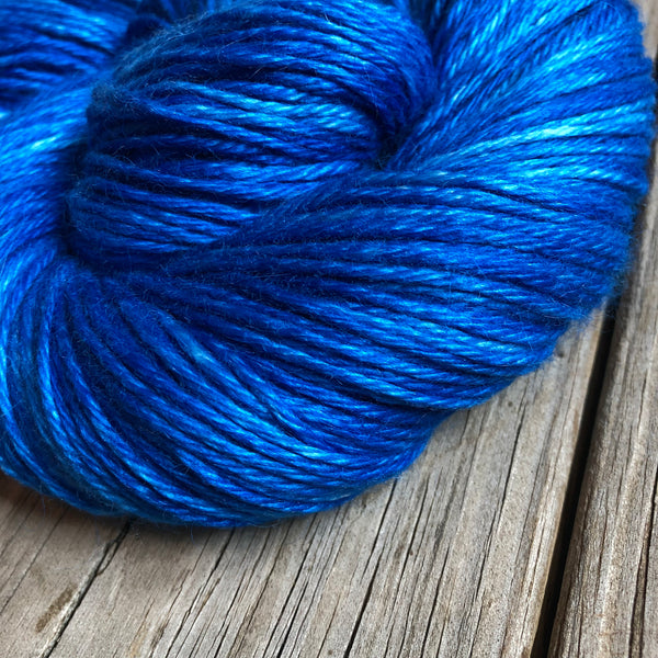 Sapphire blue Hand Dyed DK Luxury Yarn, Swimmin&#39; with the Fishes, Treasured DK Luxe, baby alpaca silk cashmere