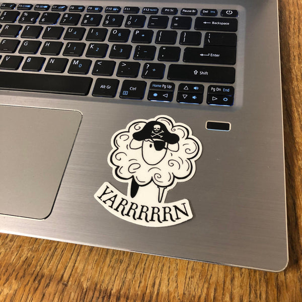 Pirate Sheep Sticker, Yarn Pirate Sticker, Yarn Sticker, Holographic Vinyl Sticker, Knitting Sticker, Crochet Sticker, Laptop Decal