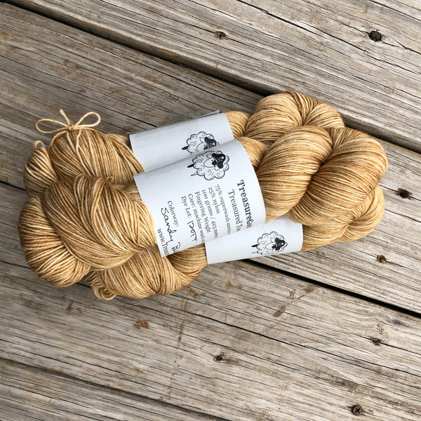 Hand Dyed Sock Yarn, Sandy Beachu, Taupe Tan, Treasured Toes Sock Yarn
