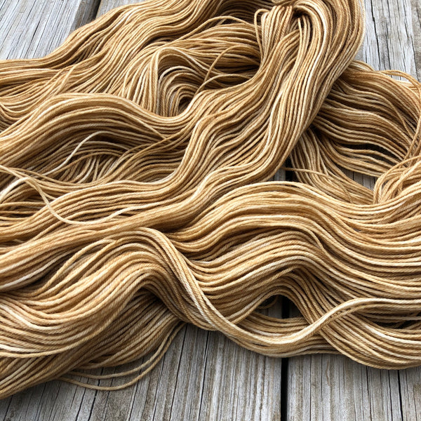 Hand Dyed Sock Yarn, Sandy Beachu, Taupe Tan, Treasured Toes Sock Yarn