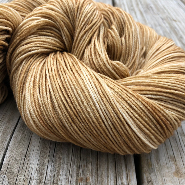 Hand Dyed Sock Yarn, Sandy Beachu, Taupe Tan, Treasured Toes Sock Yarn