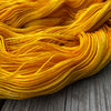 Hand Dyed Sock Yarn, Goldenrod Yellow, Poseidon’s Trident, Treasured Toes Sock Yarn