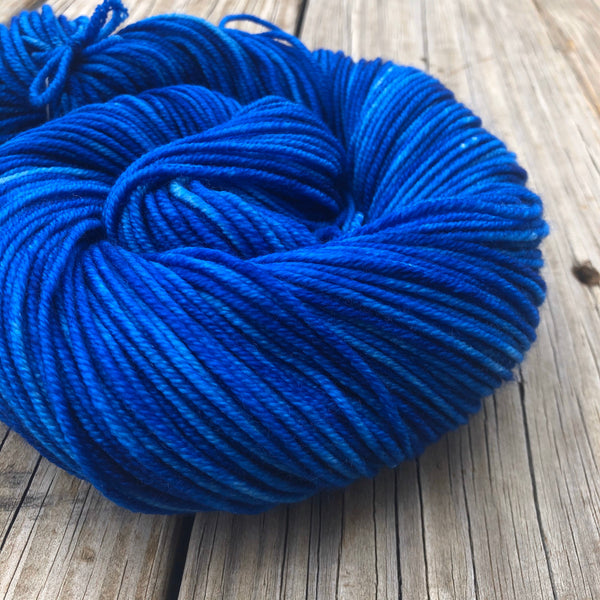 royal blue Hand Dyed Worsted Weight Yarn, Swimmin with the Fishes, Treasured Warmth