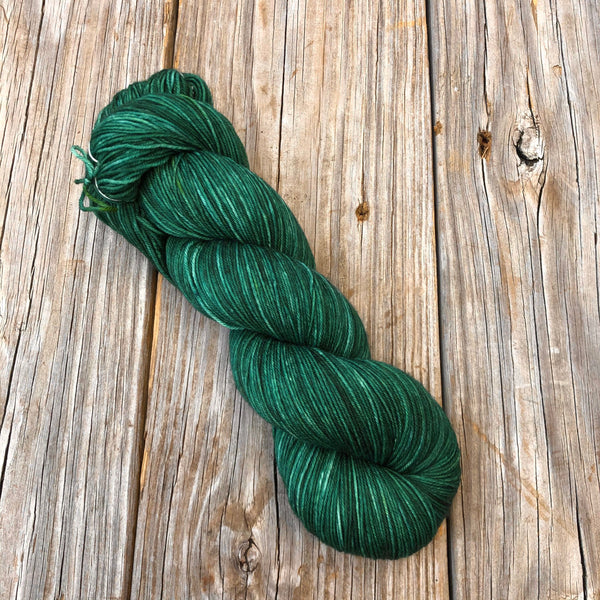 Hand Dyed Sock Yarn, Emerald Green, Treasure of the Emerald Isle, Treasured Toes