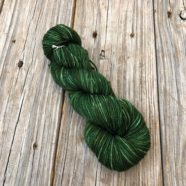 forest green Hand Dyed Worsted Weight Yarn, Land Ho! Treasured Warmth