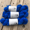 royal blue Hand Dyed Worsted Weight Yarn, Swimmin with the Fishes, Treasured Warmth