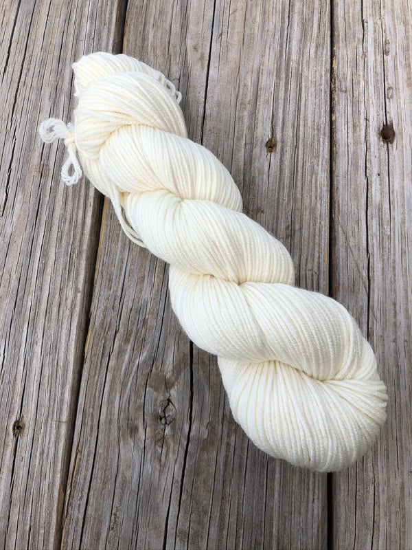 natural cream ecru Hand Dyed Worsted Weight Yarn, White Sand Beaches, Treasured Warmth