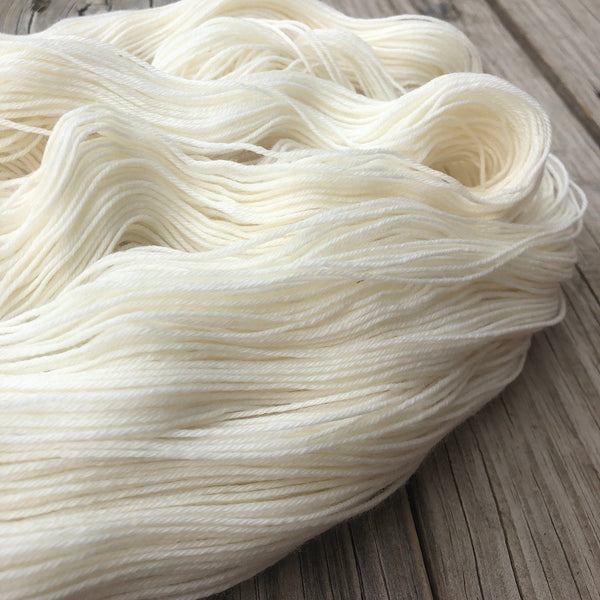 Hand Dyed Sock Yarn, natural cream ecru, White Sand Beaches, Treasured Toes Sock Yarn, fingering weight