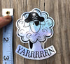 Pirate Sheep Sticker, Yarn Pirate Sticker, Yarn Sticker, Holographic Vinyl Sticker, Knitting Sticker, Crochet Sticker, Laptop Decal