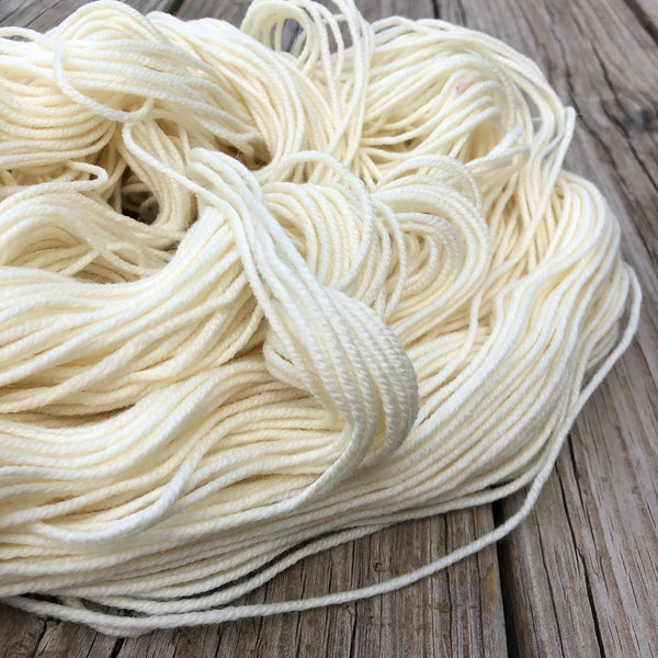 natural cream ecru Hand Dyed Worsted Weight Yarn, White Sand Beaches, Treasured Warmth