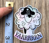 Pirate Sheep Sticker, Yarn Pirate Sticker, Yarn Sticker, Holographic Vinyl Sticker, Knitting Sticker, Crochet Sticker, Laptop Decal