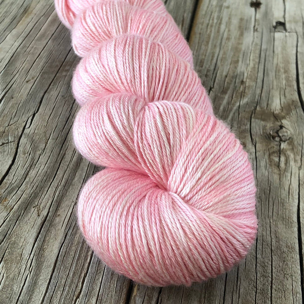 Pure Silk Yarn, pale pink, fingering weight yarn, Perfect Shell