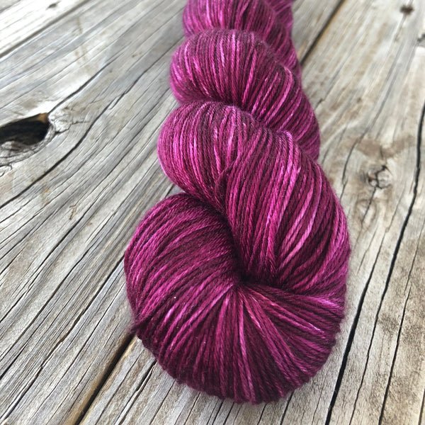 Pure Silk Yarn, wine magenta, Fingering Weight Yarn, Song of the Sirens