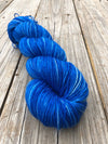 Hand Dyed Sock Yarn, Royal Blue, Swimmin with the Fishes, Treasured Toes