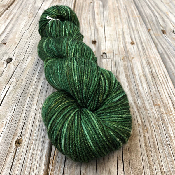 forest green Hand Dyed Worsted Weight Yarn, Land Ho! Treasured Warmth