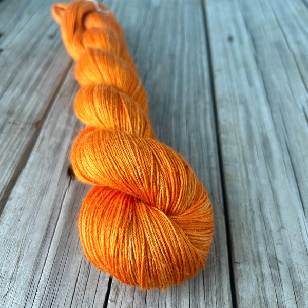 Ahoy! orange Bamboo Linen Treasures Yarn, Fingering Weight Yarn
