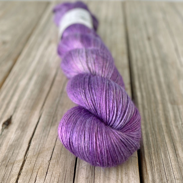 Avast ye Wildcats, lilac purple Bamboo Linen Treasures Yarn, Fingering Weight Yarn