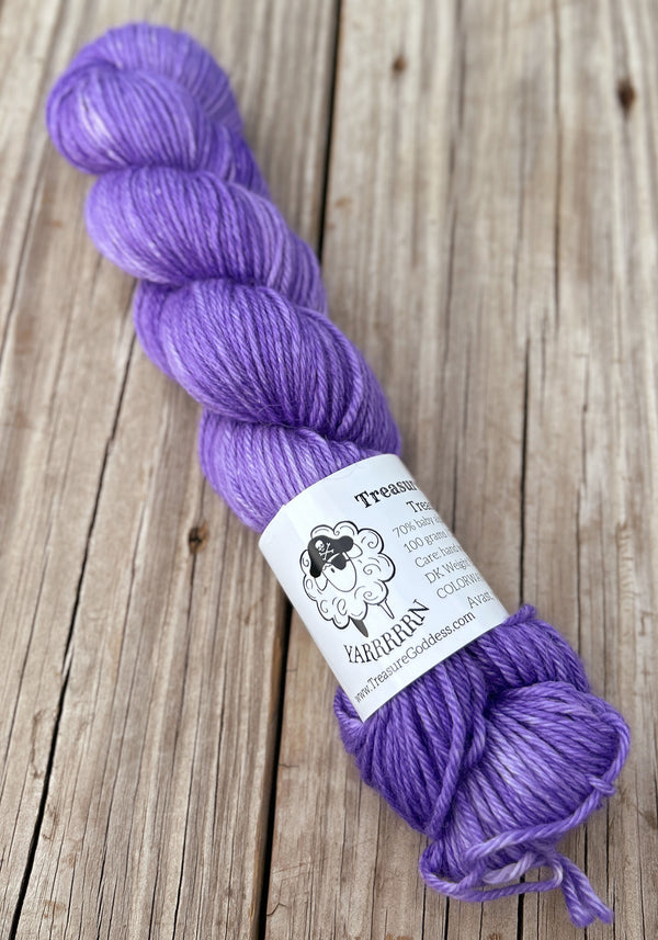 Avast, ye Wildcats! Purple Treasured DK Luxe Yarn, hand dyed yarn