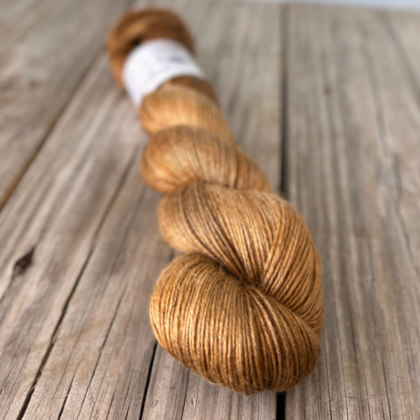 But Why is the Rum Gone, Copper Bronze Brown Bamboo Linen Treasures Yarn, Fingering Weight Yarn