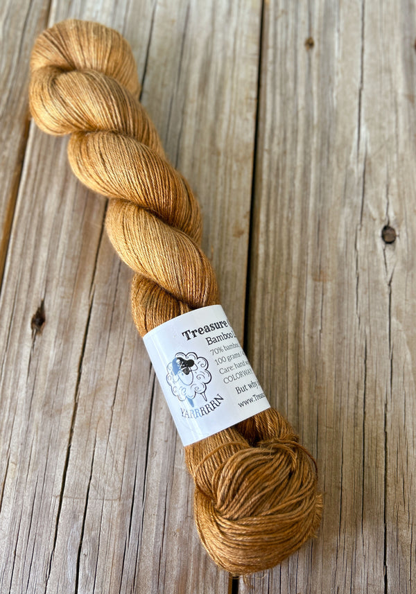 But Why is the Rum Gone, Copper Bronze Brown Bamboo Linen Treasures Yarn, Fingering Weight Yarn