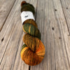 Captain Redhead's Autumn, orange green gold hand dyed sock yarn, Treasured Toes Sock Yarn, OOAK