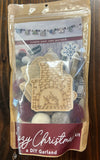 Christmas Memories DIY Garland Kit - Fireplace, Mittens, Snowflake - Color Your Own Ornaments
