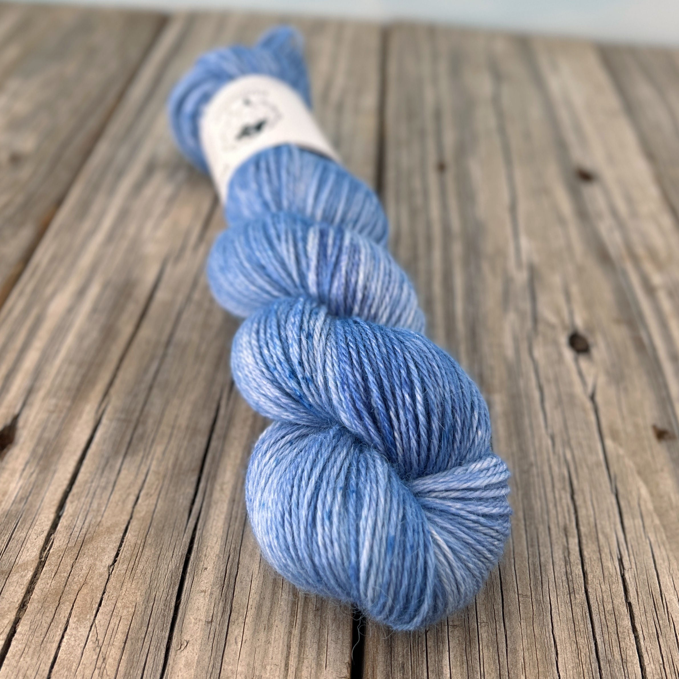 Clear Skies, Light Blue Treasured DK Luxe Yarn, hand dyed yarn