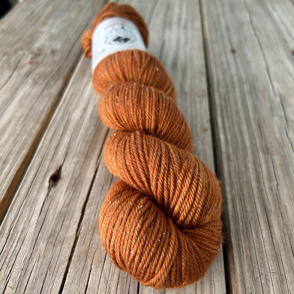 Copper Cove, Silk Sparkle DK Treasures Yarn, extra fine merino wool, silk, stellina